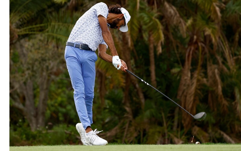 Young Akshay Bhatia Hits a Drive